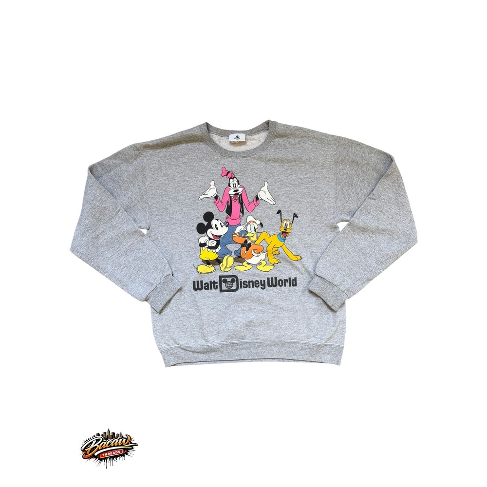 Walt Disney World Mickey Mouse and Friends Gray Sweatshirt Medium